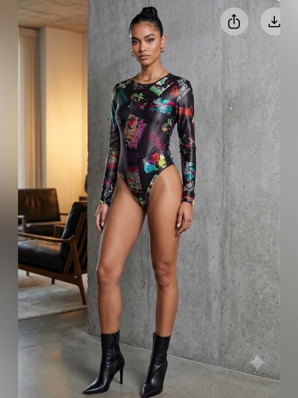 Versace Jeans Couture x DC Comics Gotham City Sirens Bodysuit Size 8